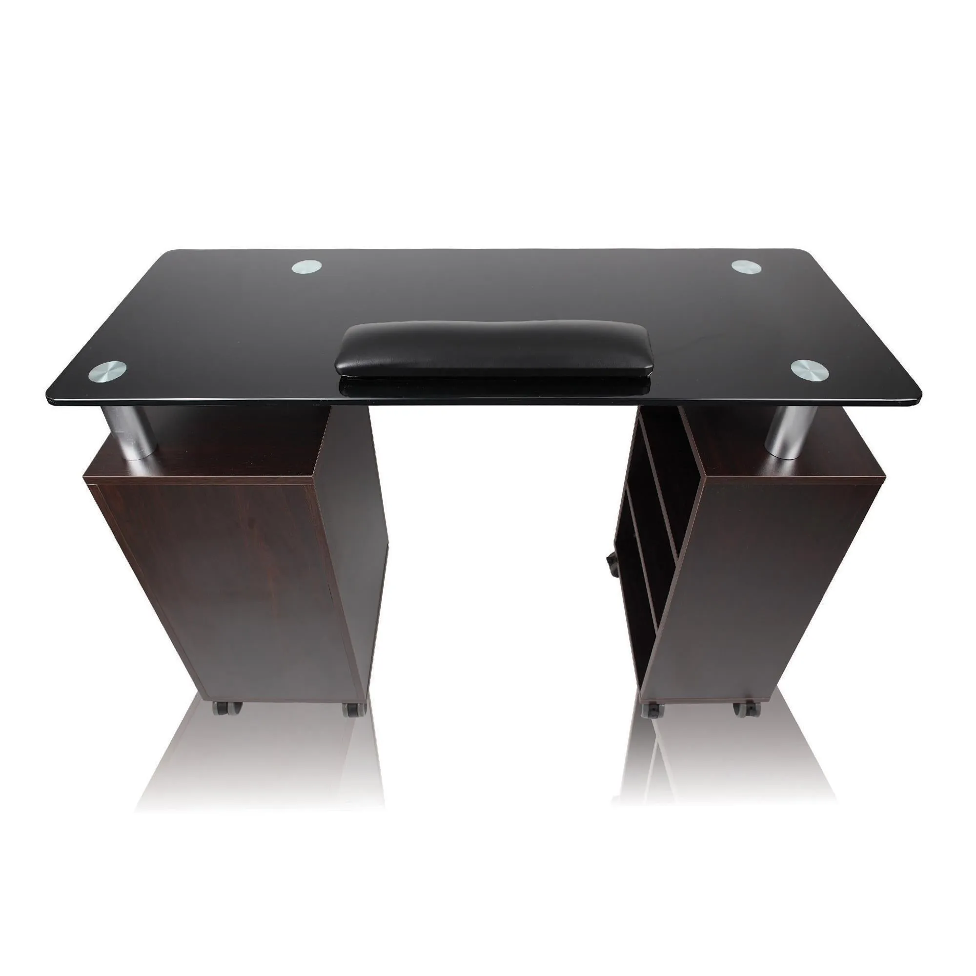 J&A Glass Top Nail Table