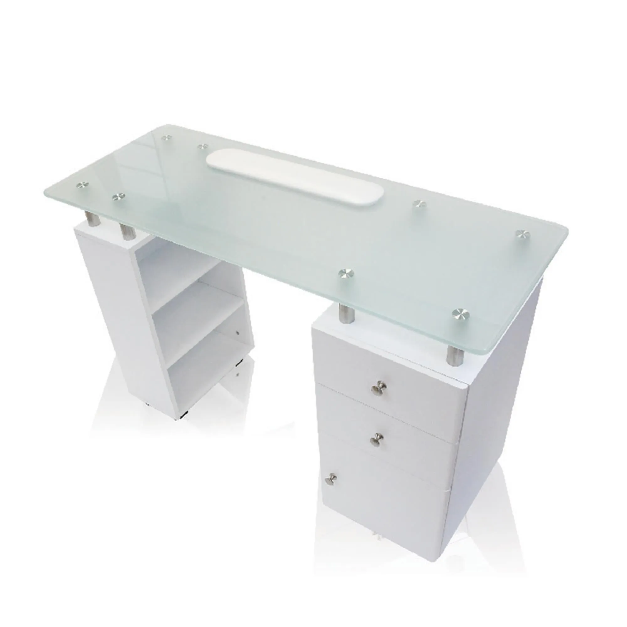 J&A Glass Top Nail Table