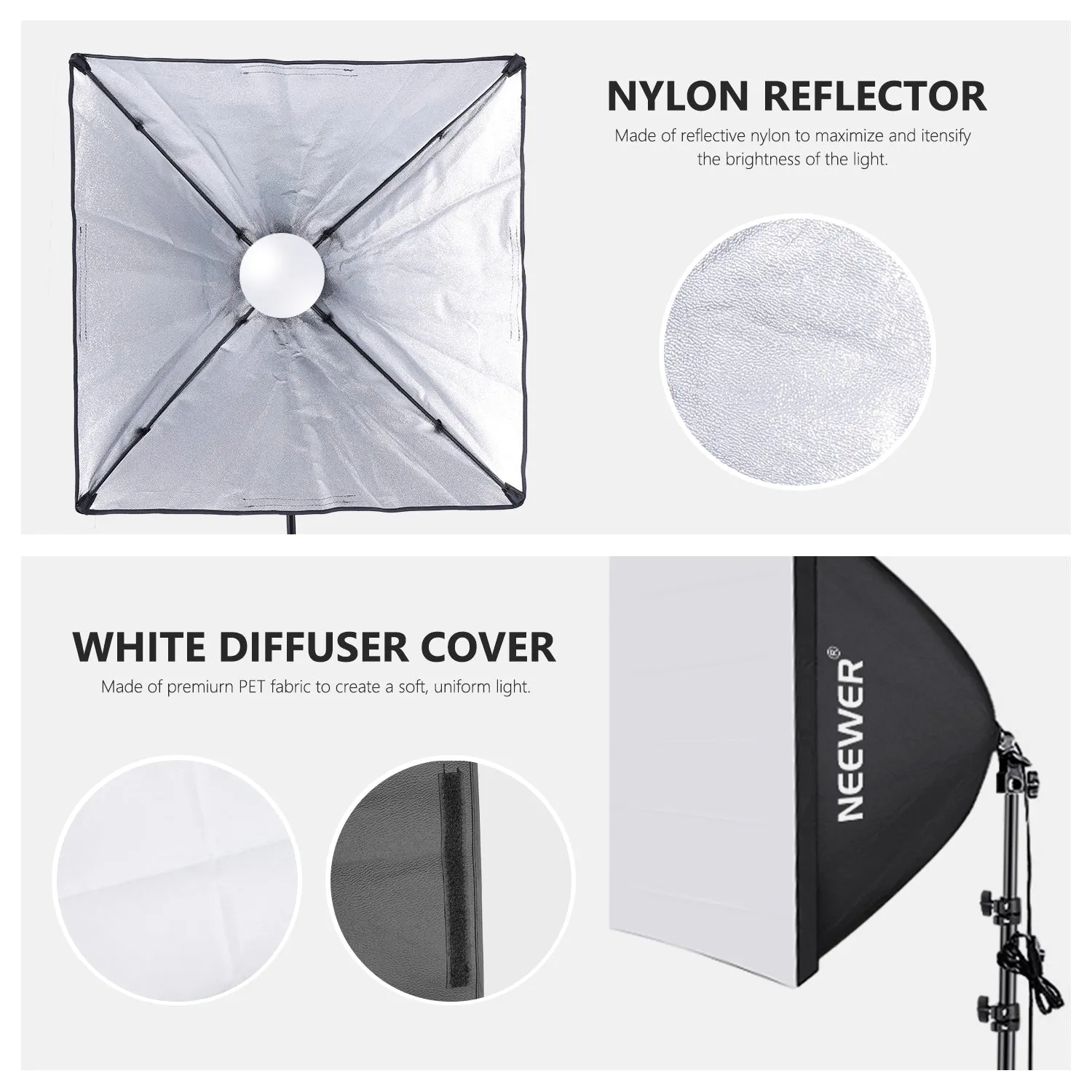 NEEWER NK200 24x24"/60x60CM 700W Photography Softbox Kit