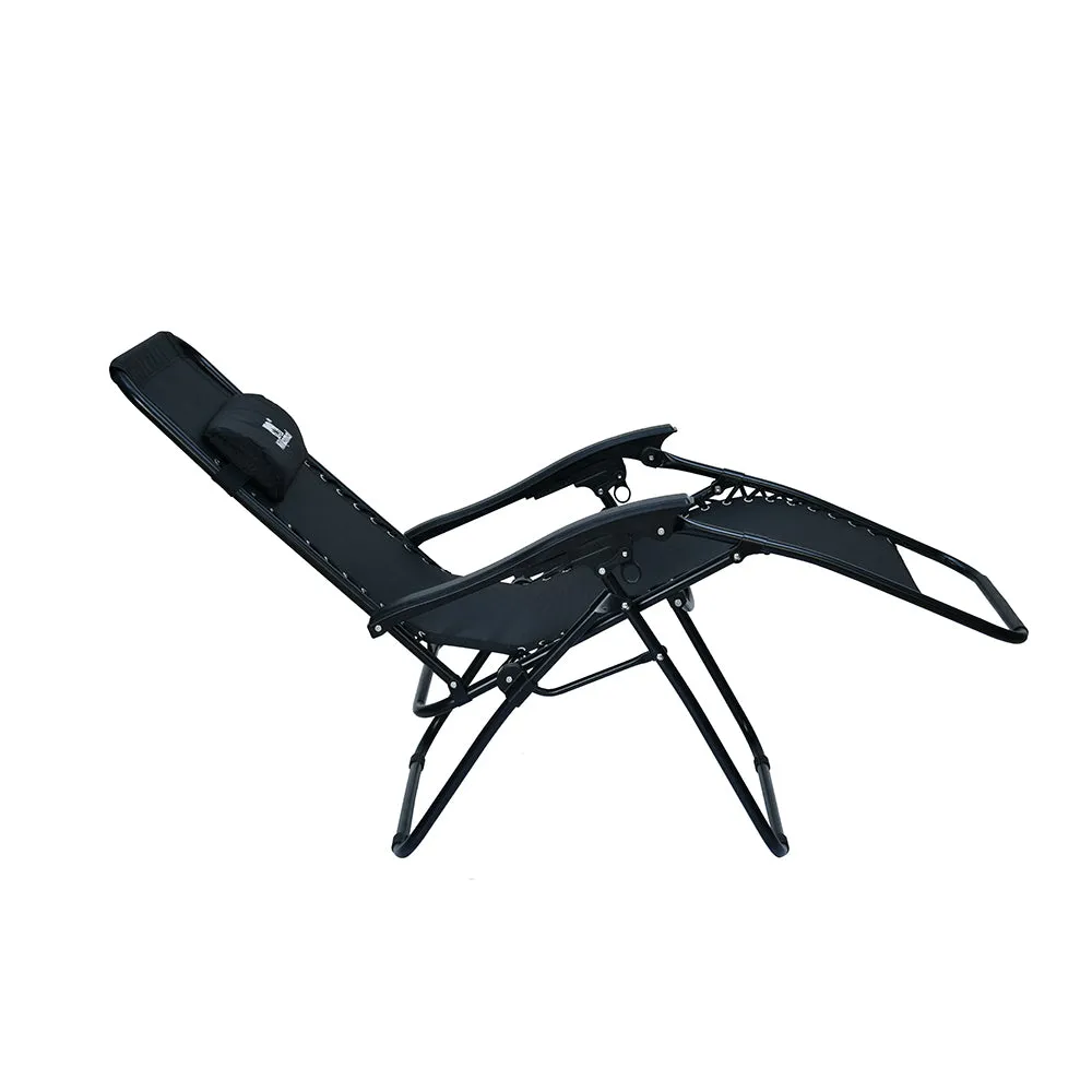 Nilkamal Lisle Foldable Easy Chairs   Table Set (Black)