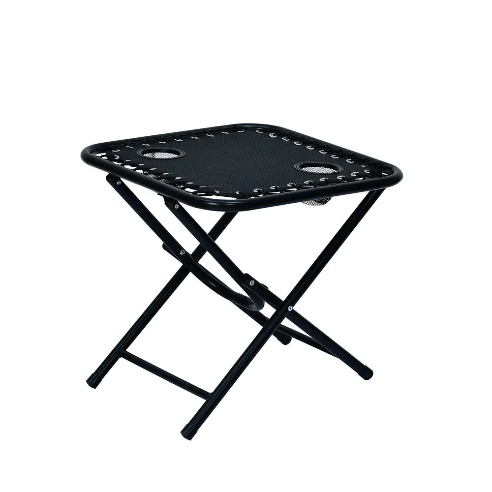 Nilkamal Lisle Foldable Easy Chairs   Table Set (Black)