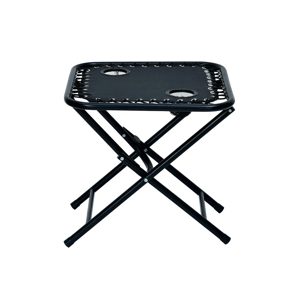 Nilkamal Lisle Foldable Easy Chairs   Table Set (Black)