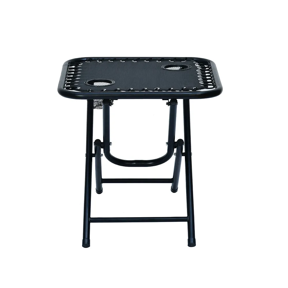 Nilkamal Lisle Foldable Easy Chairs   Table Set (Black)