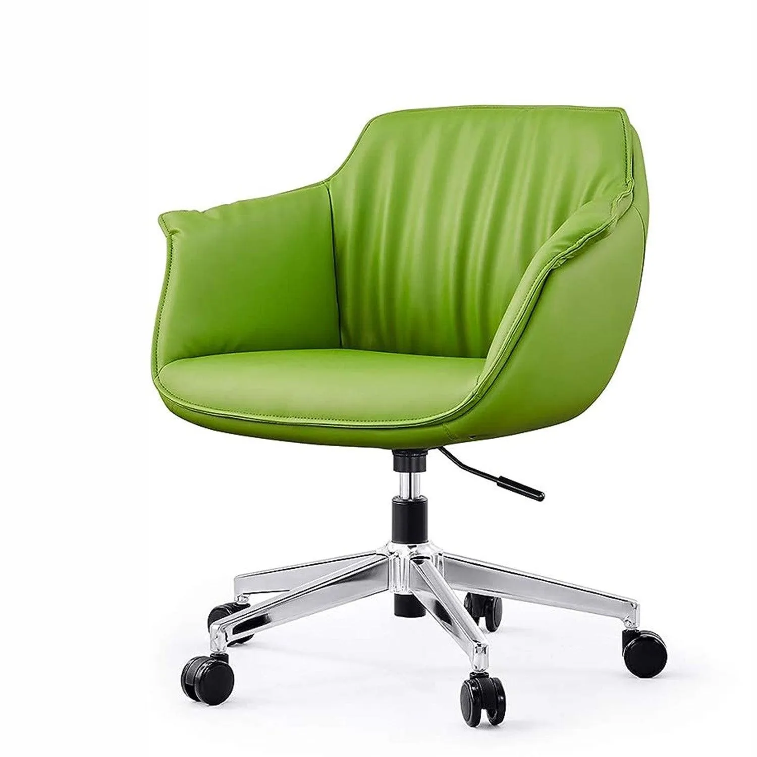 Office Chair for Home Adjustable Height Swivel PU Upholstered Modern Office Chair, Green