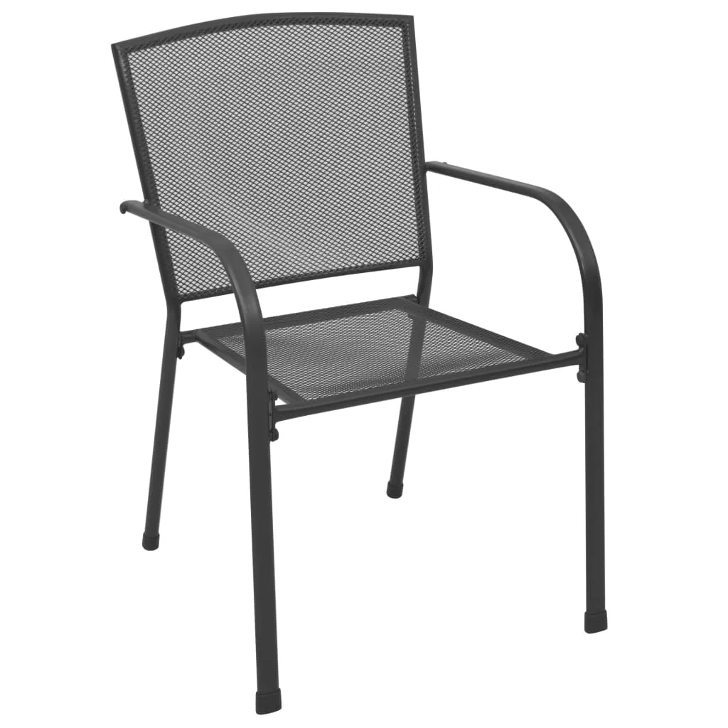 Patio Chairs 4 pcs Mesh Design Anthracite Steel