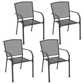 Patio Chairs 4 pcs Mesh Design Anthracite Steel