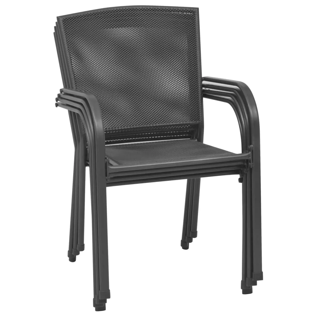 Patio Chairs 4 pcs Mesh Design Anthracite Steel