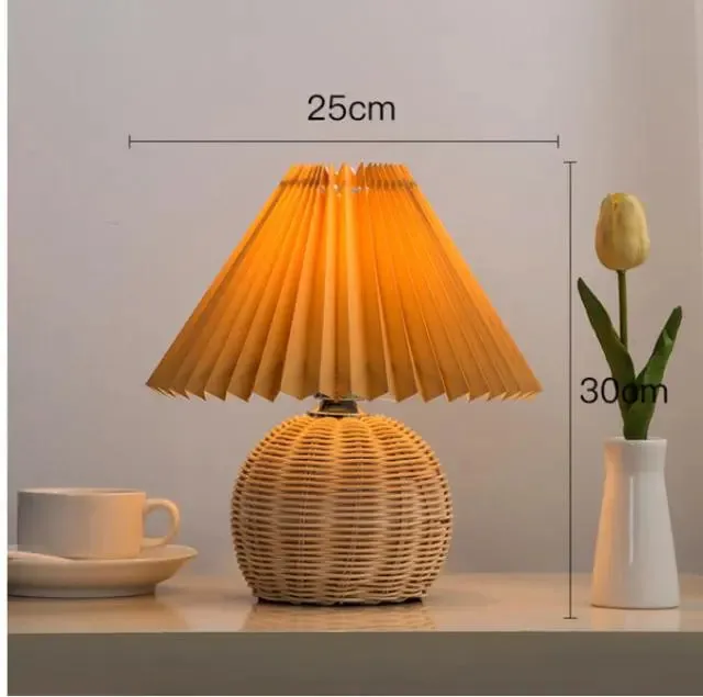 Rattan lamp table