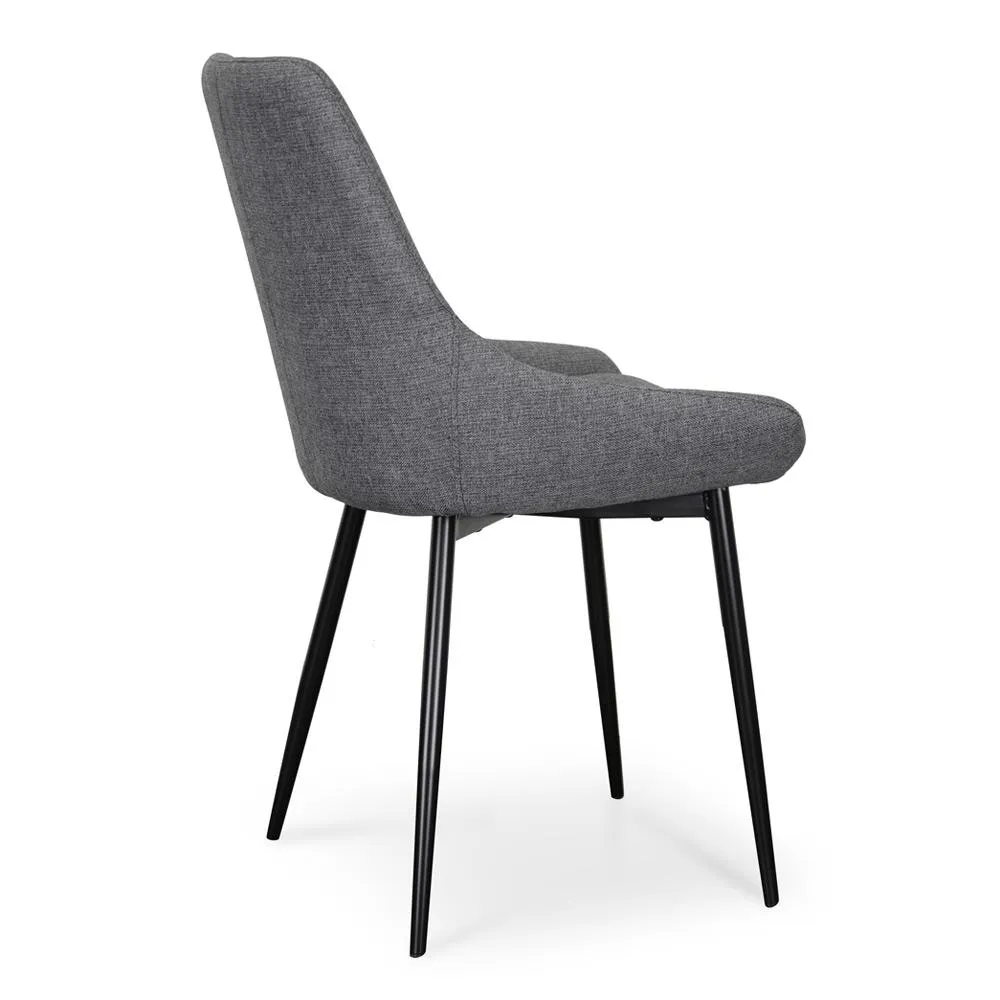 Set of 2 - Alfie Fabric Dining Chair - Dark Grey