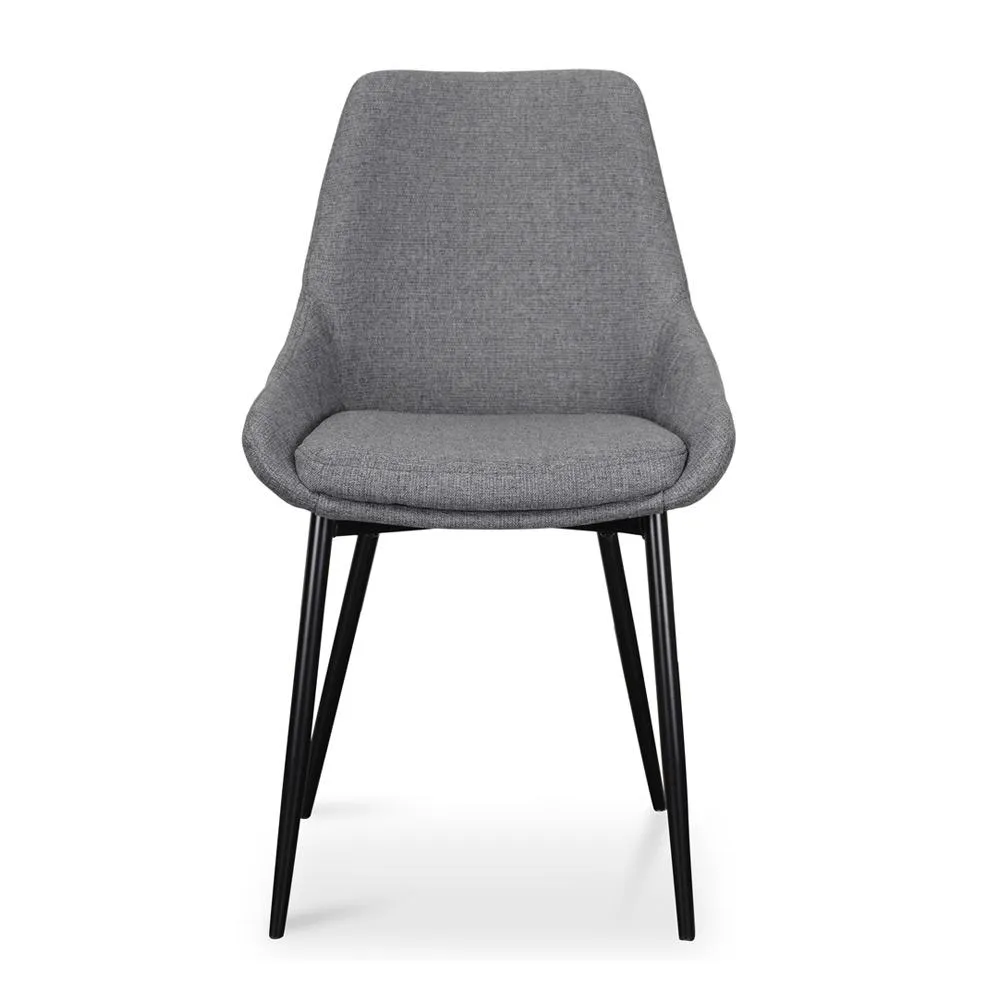 Set of 2 - Alfie Fabric Dining Chair - Dark Grey