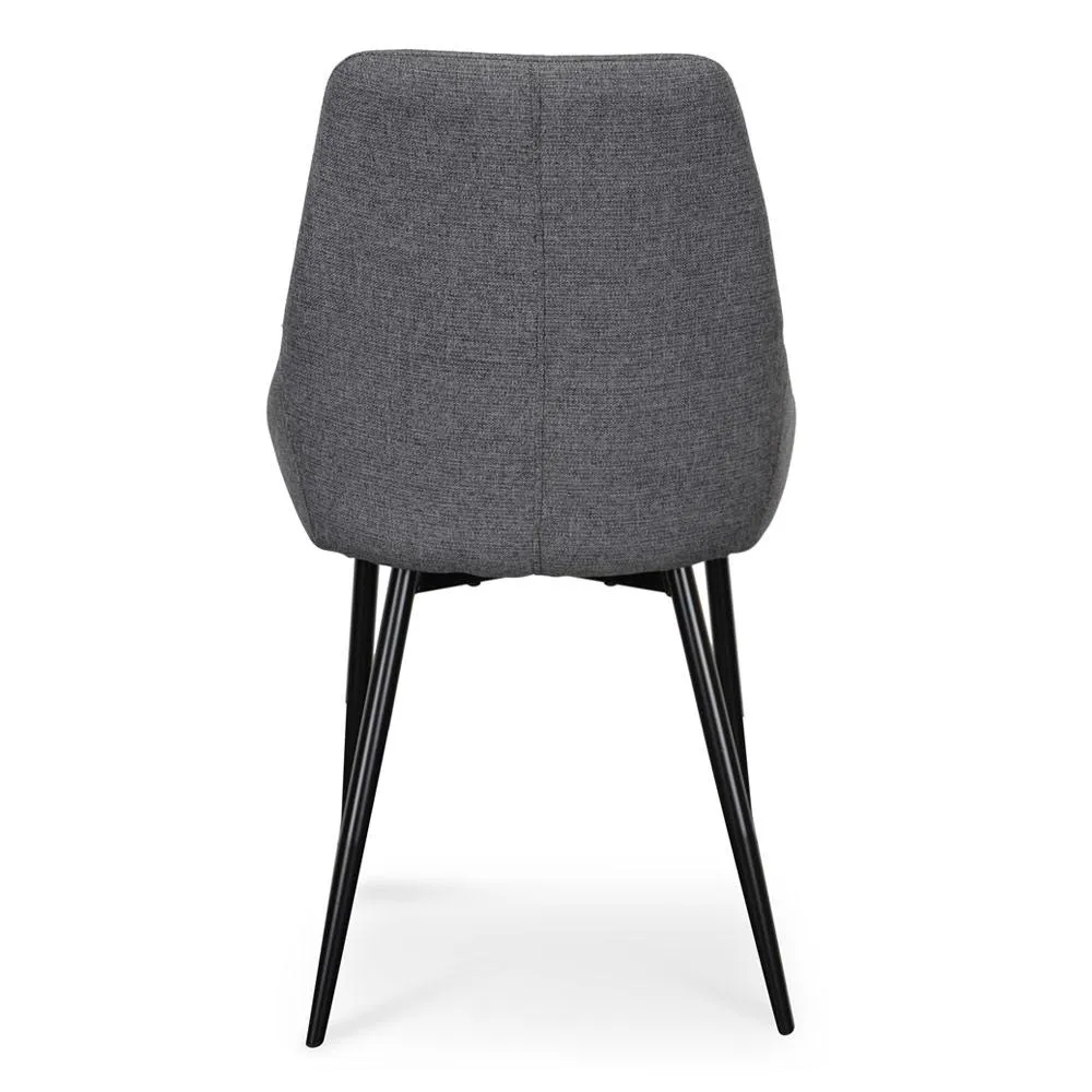 Set of 2 - Alfie Fabric Dining Chair - Dark Grey