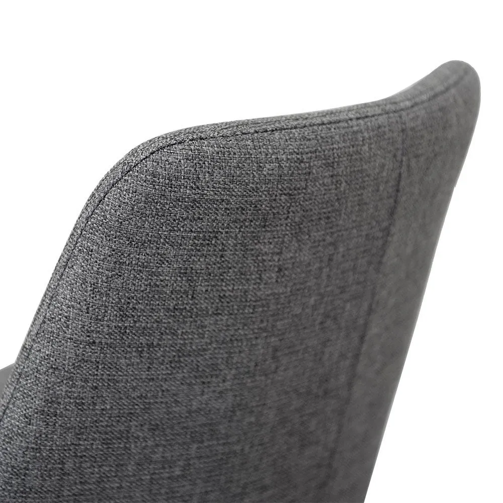 Set of 2 - Alfie Fabric Dining Chair - Dark Grey