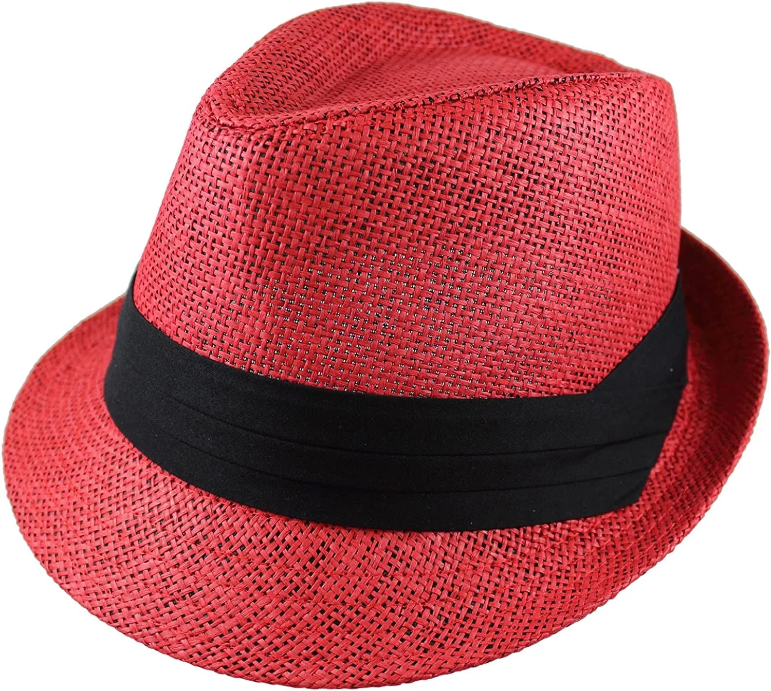 Summer Fedora Panama Straw Hats with Black Band