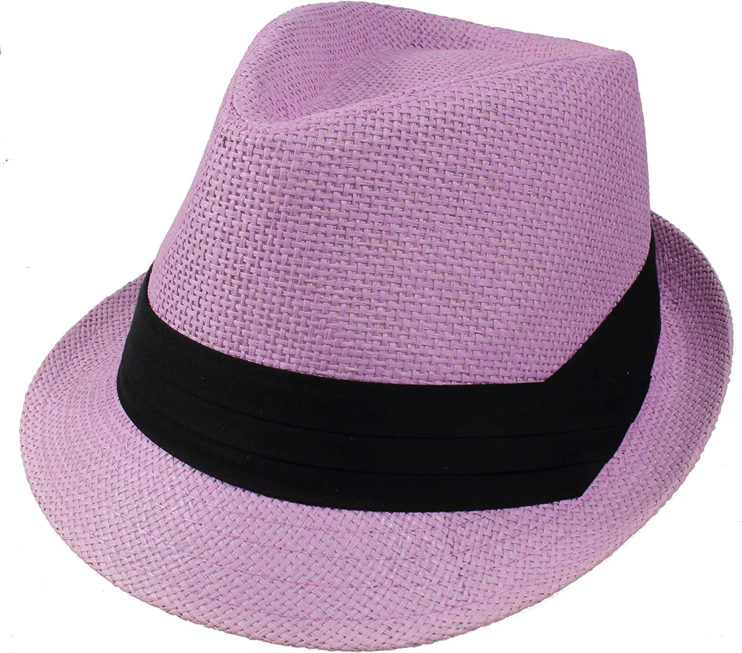 Summer Fedora Panama Straw Hats with Black Band