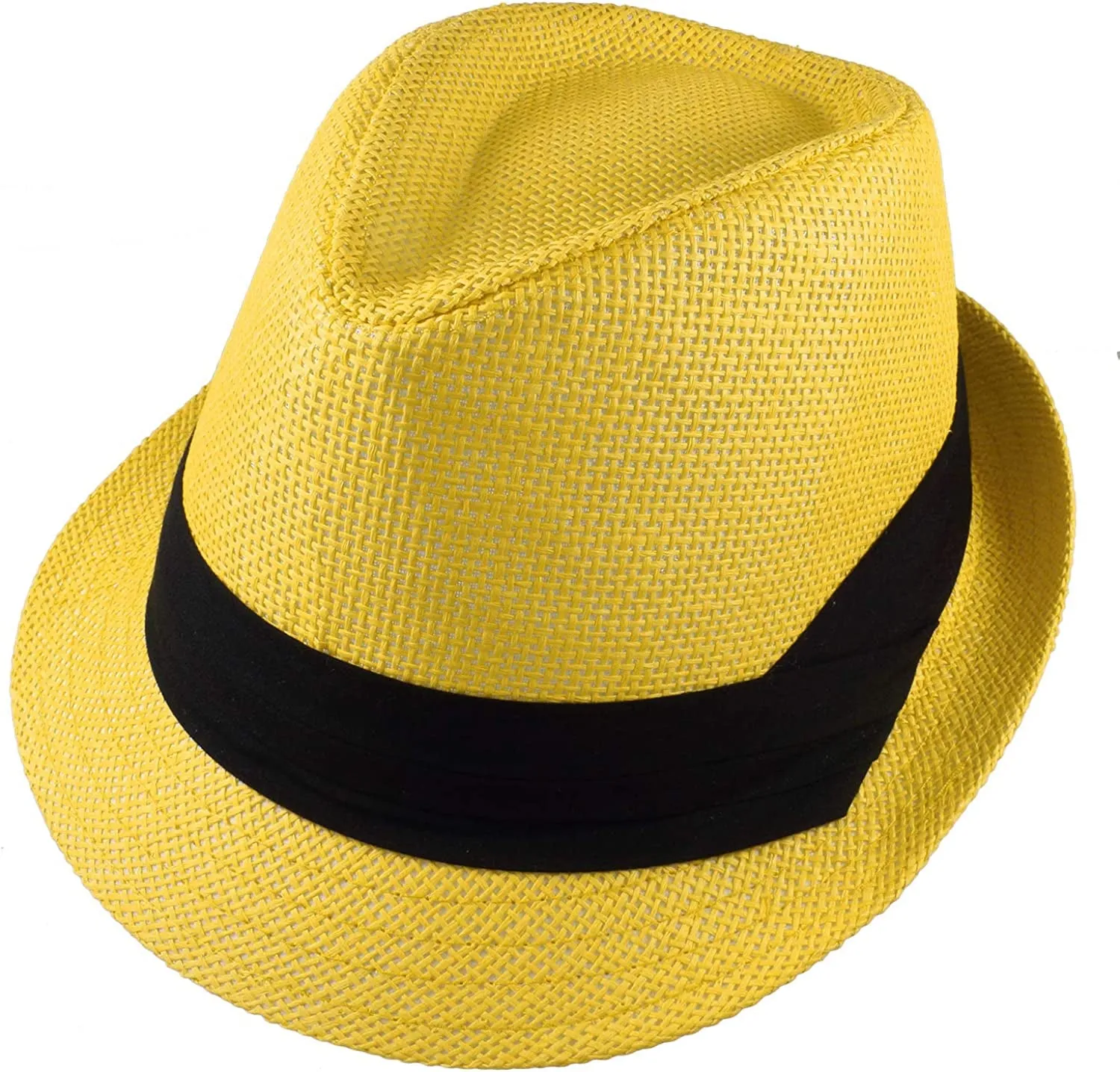 Summer Fedora Panama Straw Hats with Black Band