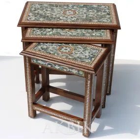 Syrian abalone Nesting Side Table: Aqua Vera Design.