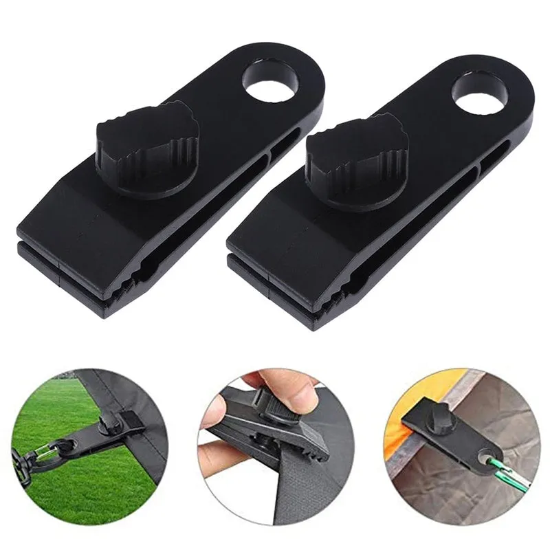 Tent Clip Lock Grip Awning Clamp Pegs Canopies Camping Travel Tarps Clip Hook