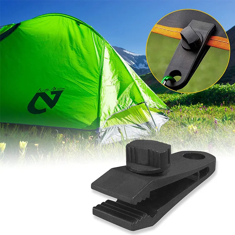 Tent Clip Lock Grip Awning Clamp Pegs Canopies Camping Travel Tarps Clip Hook