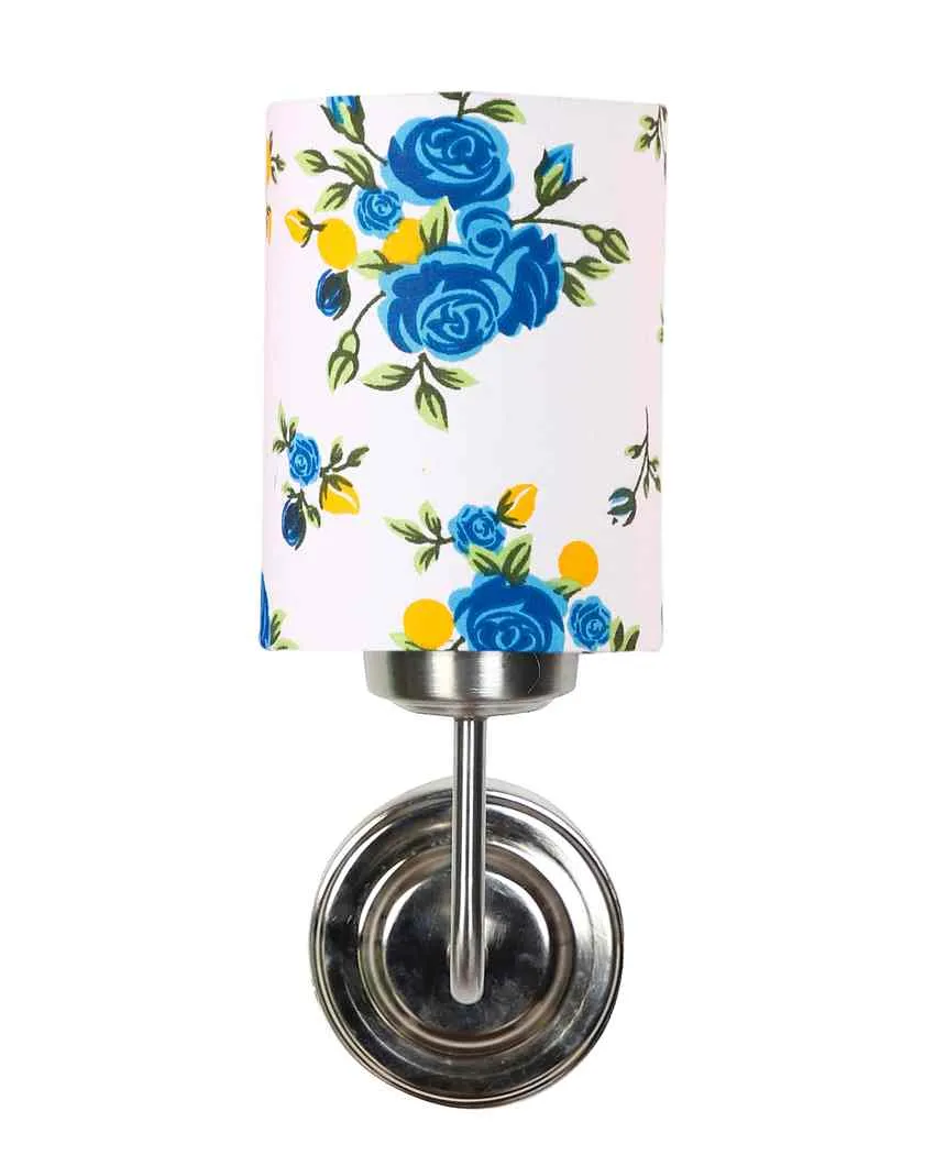 Textured Unique Cotton Shade Wall Mounted Lamp With Steel Base | 4 x 7 x 12 inches