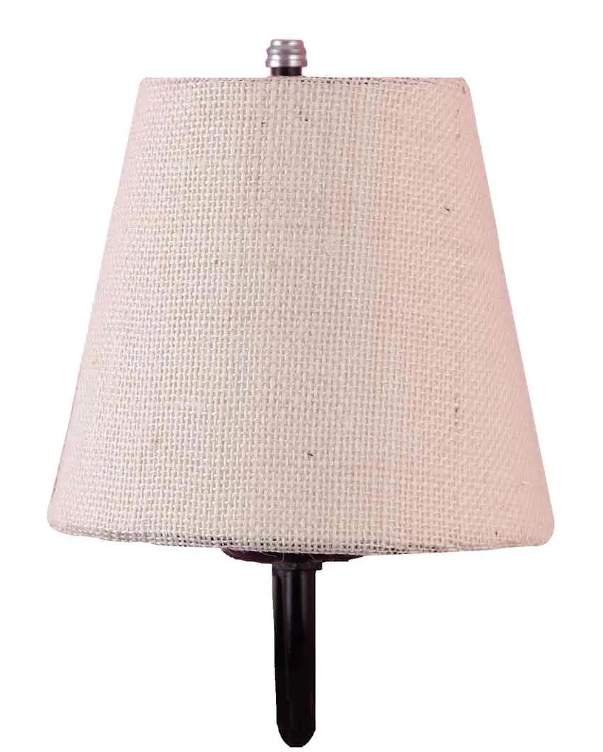 Textured Warm Jute Wall Lamp Iron Base | 6 x 8 inches