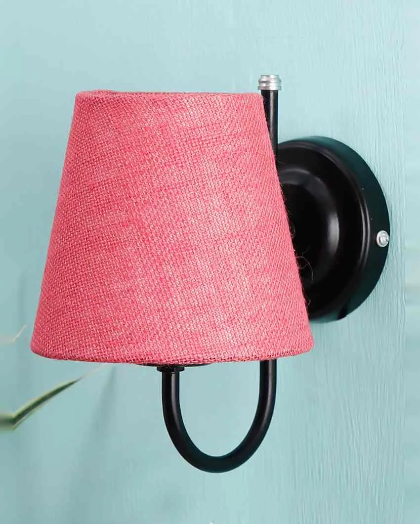 Textured Warm Jute Wall Lamp Iron Base | 6 x 8 inches