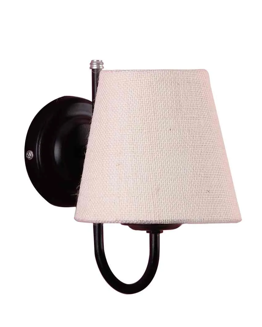 Textured Warm Jute Wall Lamp Iron Base | 6 x 8 inches