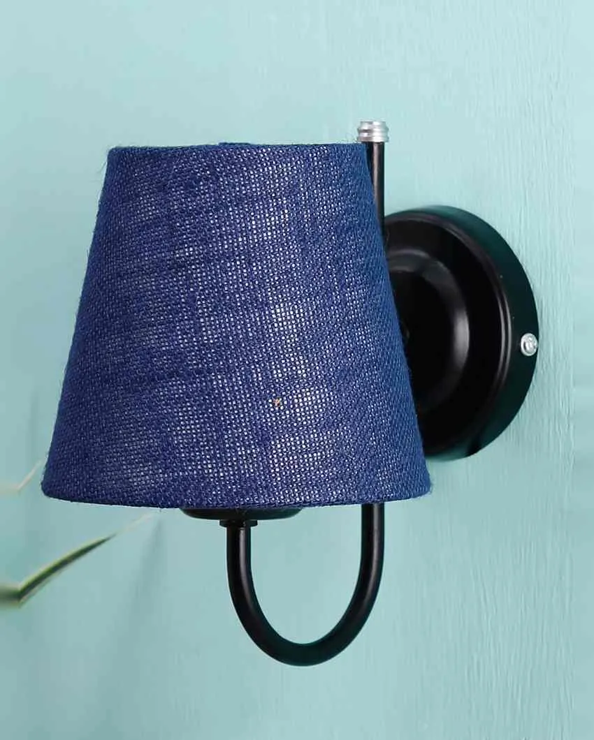 Textured Warm Jute Wall Lamp Iron Base | 6 x 8 inches