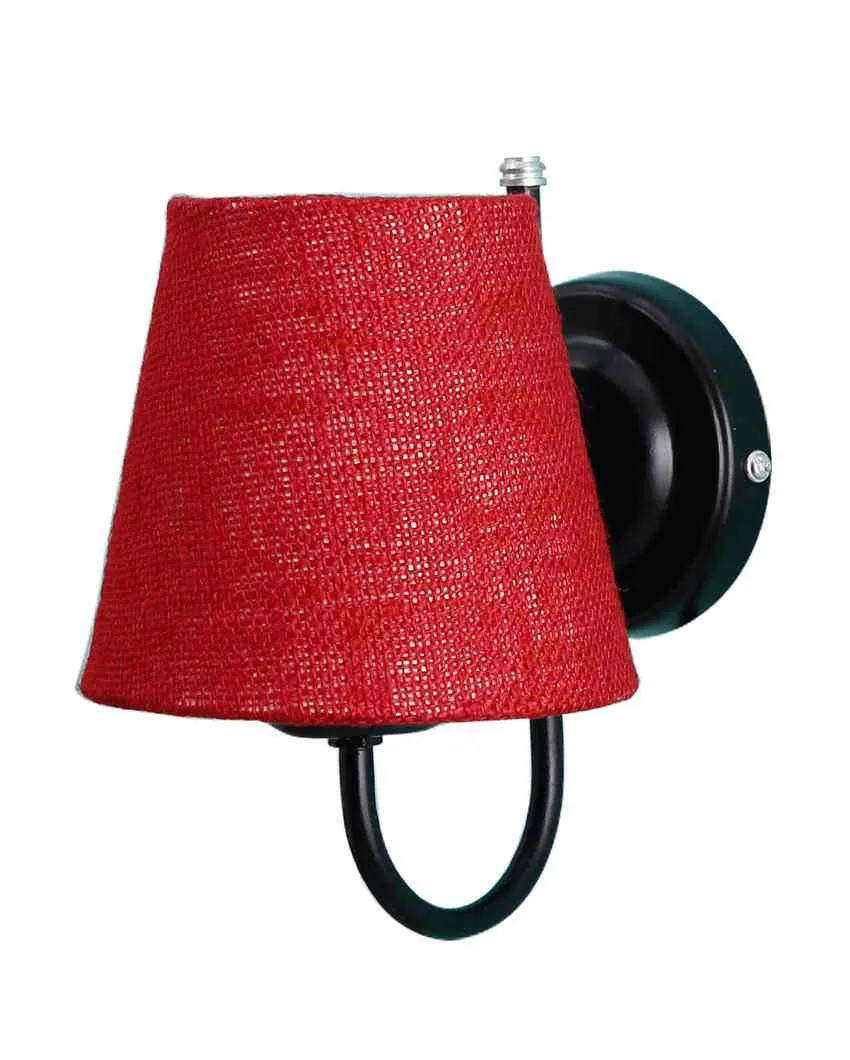 Textured Warm Jute Wall Lamp Iron Base | 6 x 8 inches