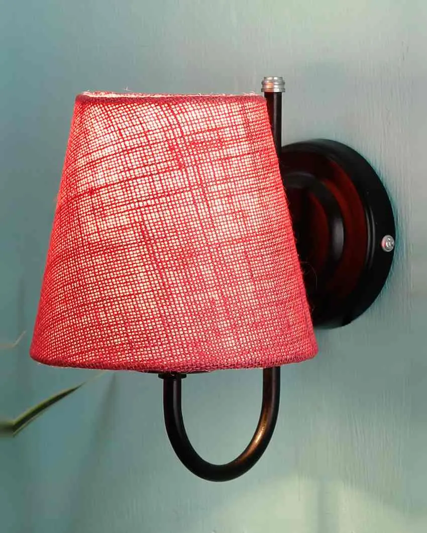 Textured Warm Jute Wall Lamp Iron Base | 6 x 8 inches