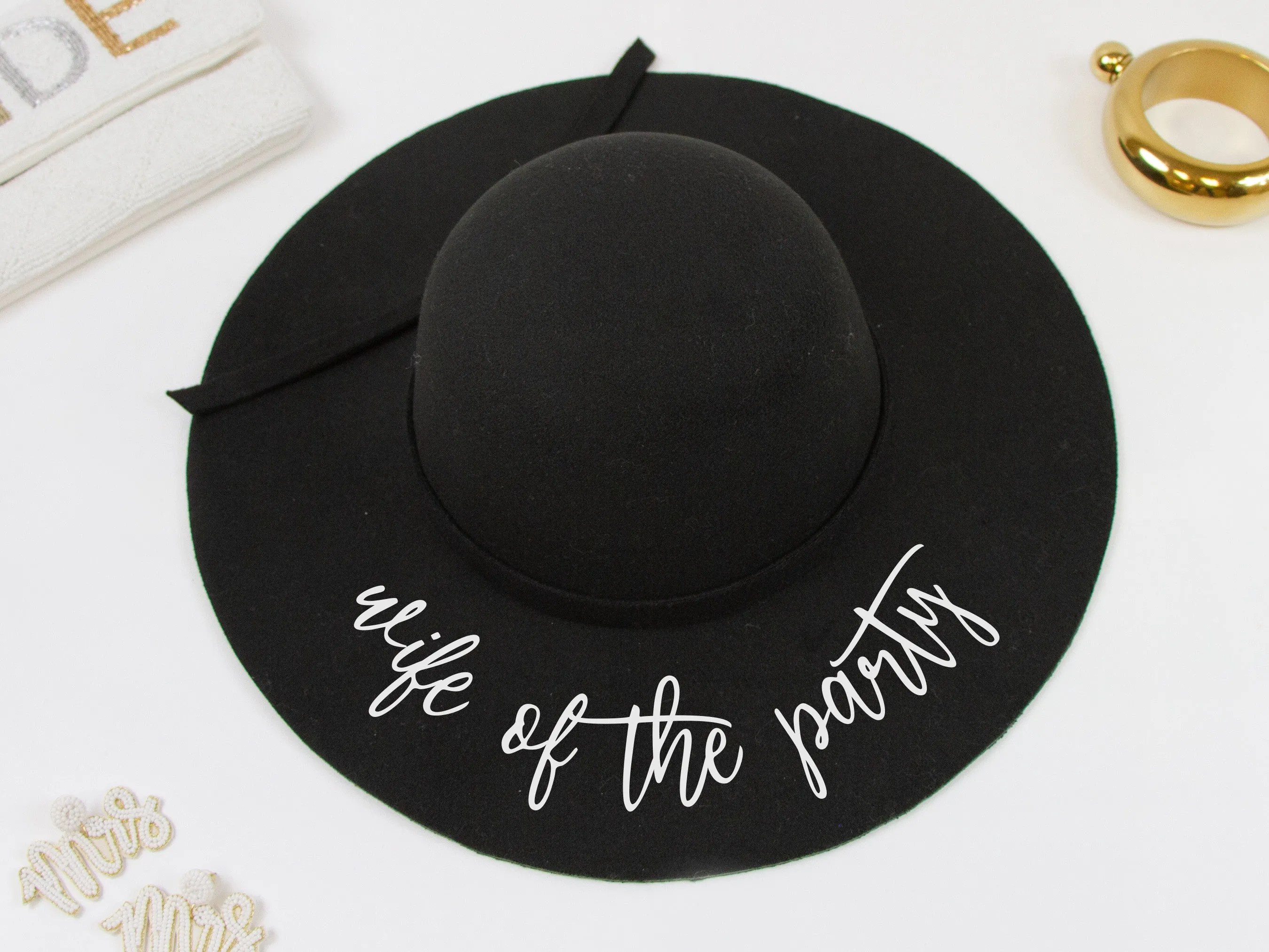 The Party, Wife of the Party Black Felt Floppy Hat