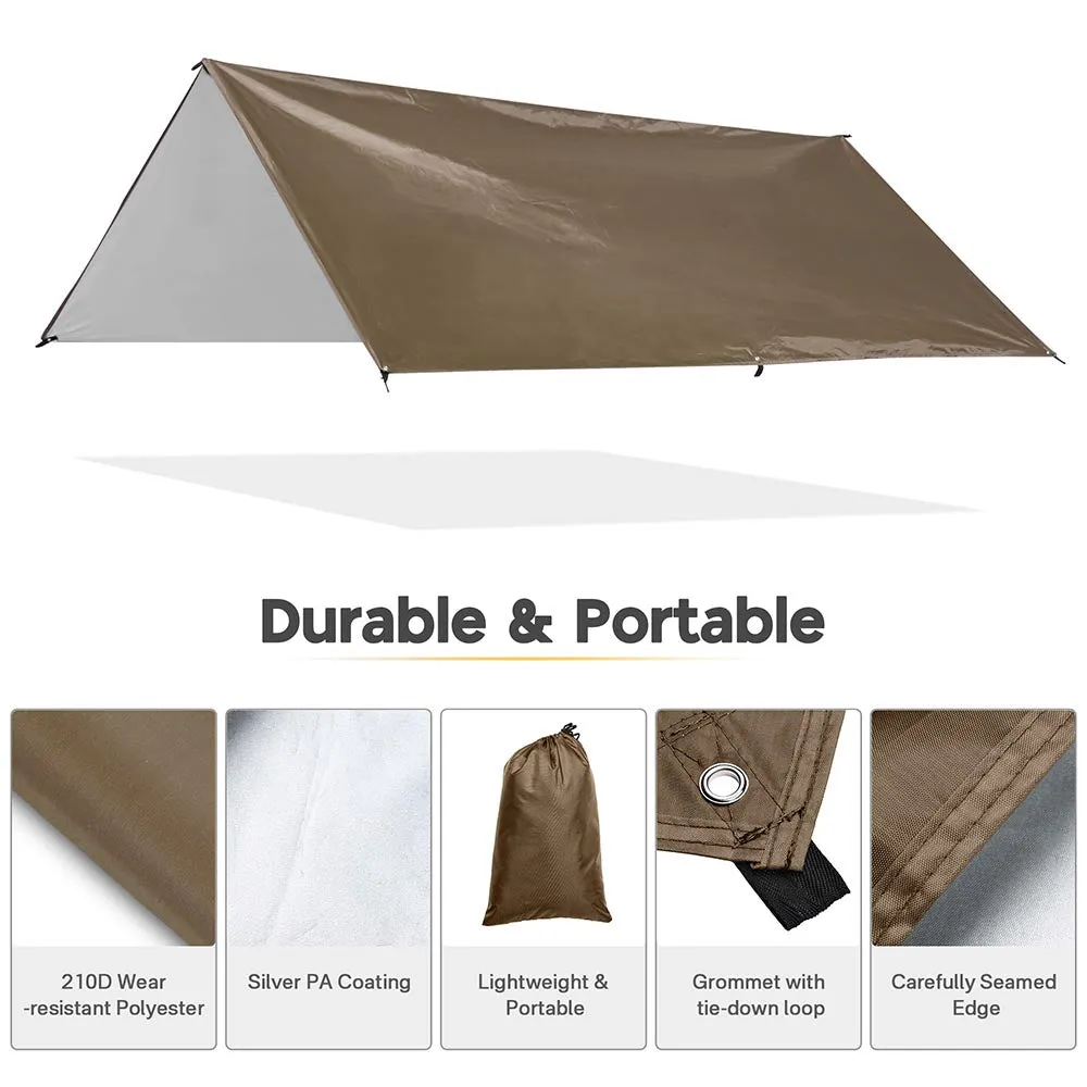 TheLAShop 10x15ft Waterproof Camping Tarp Large Rainfly UV50  PU3,000mm