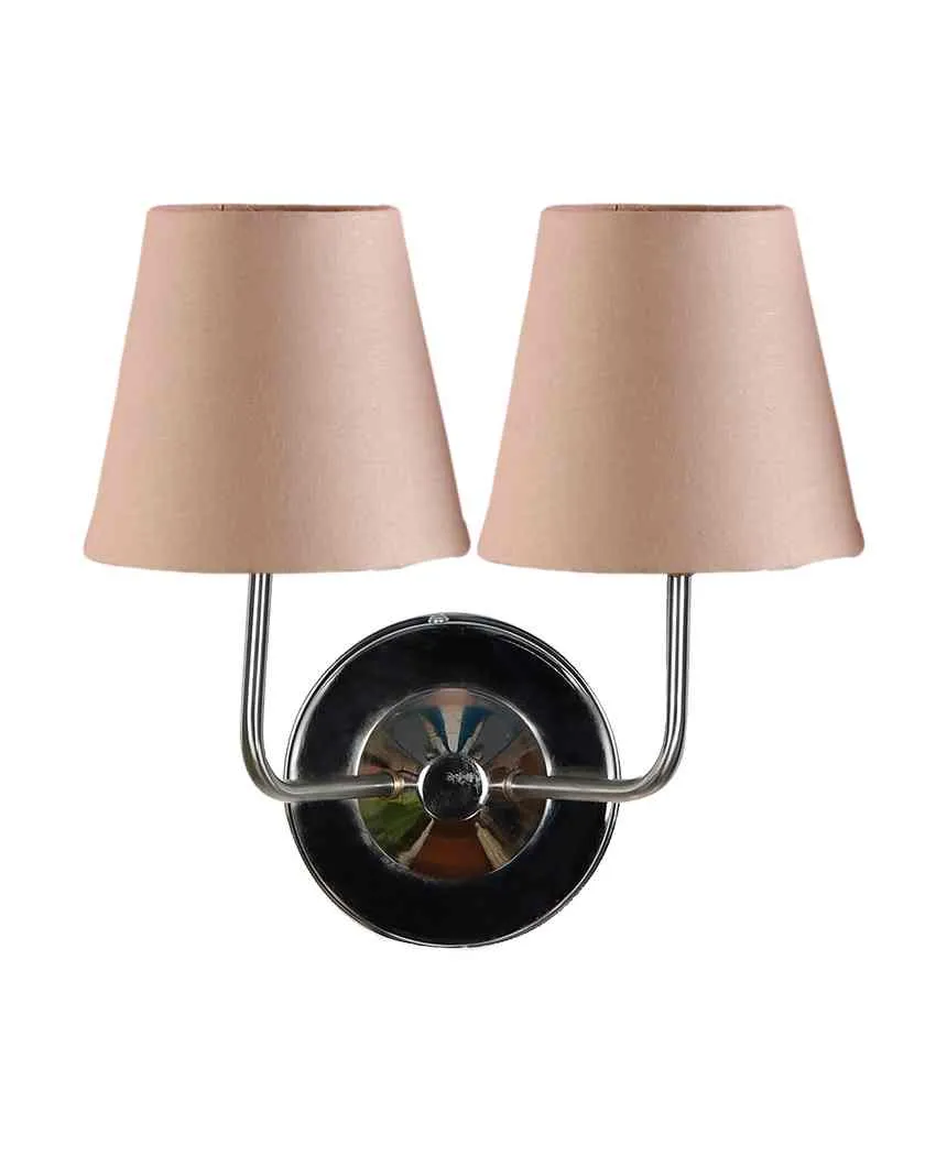 Timeless Cotton Wall Mounted Dual Lamp with Steel Base | Set of 2 | 4 x 13 inches