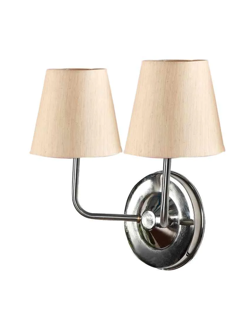 Timeless Cotton Wall Mounted Dual Lamp with Steel Base | Set of 2 | 4 x 13 inches