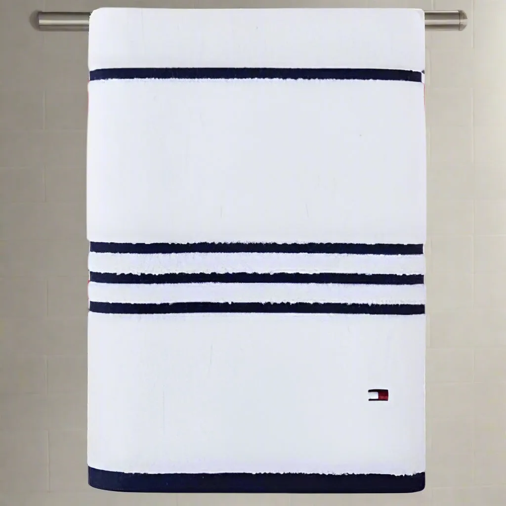 Tommy Hilfiger Modern American Stripe Cotton Bath Towel - 30" X 54"