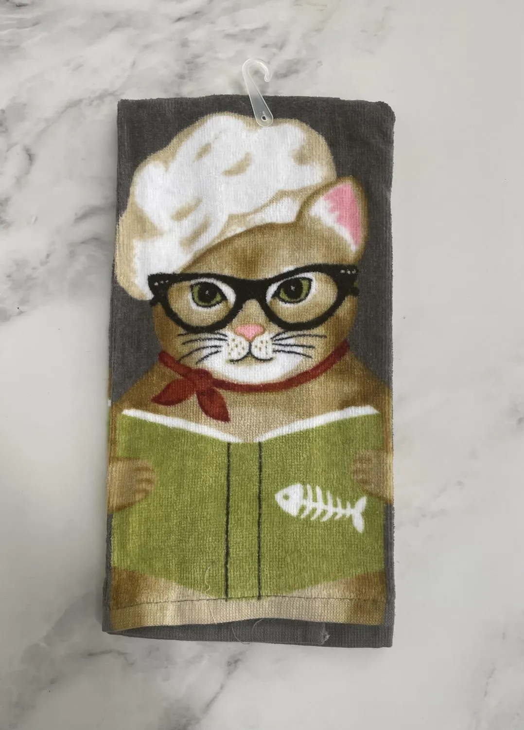 Towel Terry Cat Chef Glasses