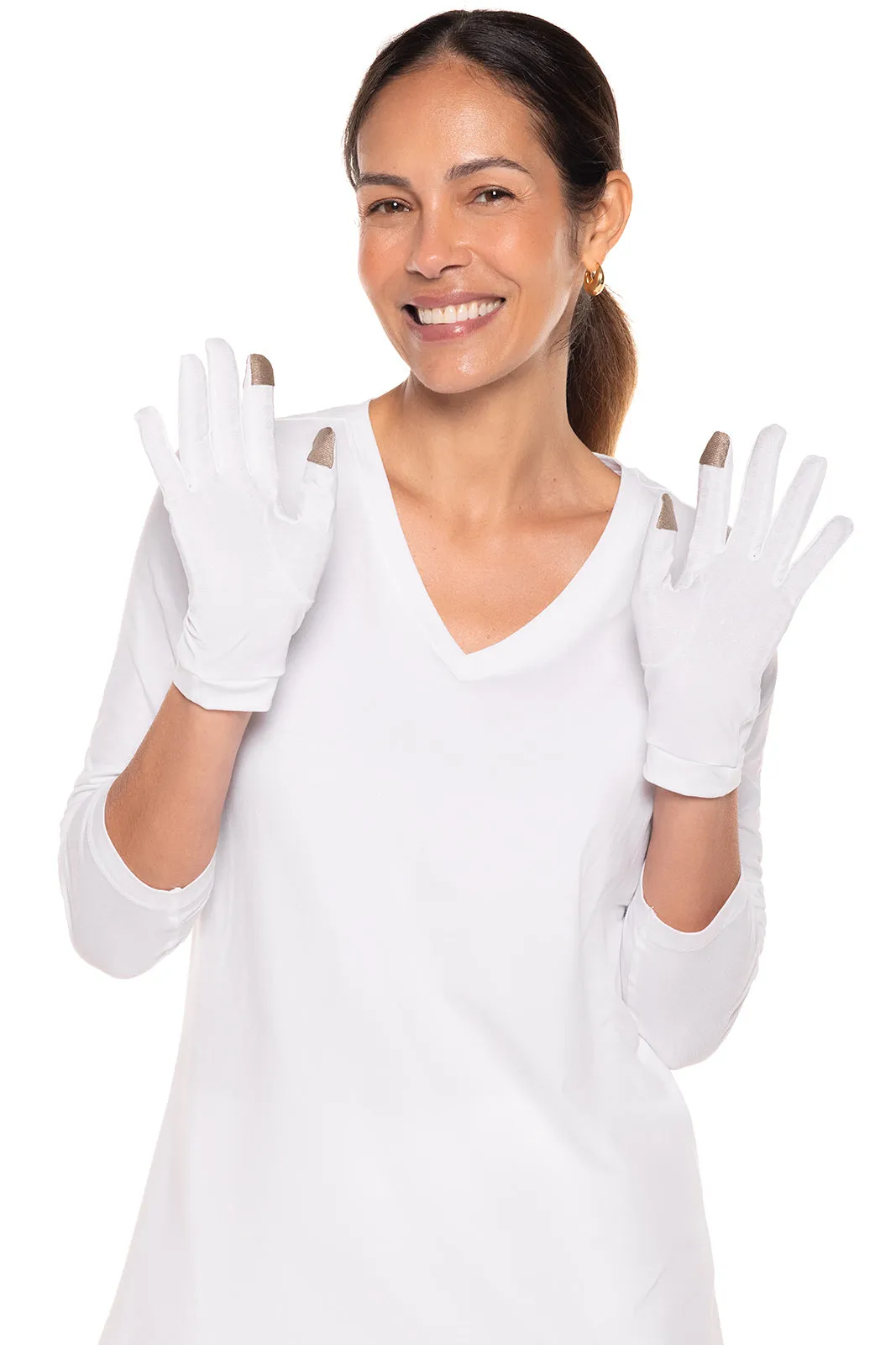 Unisex Gannett UV Gloves  |  White