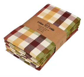 Urban Villa Christmas Kitchen Towels Set of 6 Buffalo Checks Kitchen Towels 20X30 Inches 100% Cotton Highly Absorbent Kitchen Towels Premium Quality Ultra Soft Mitered Corners Kitchen Towels