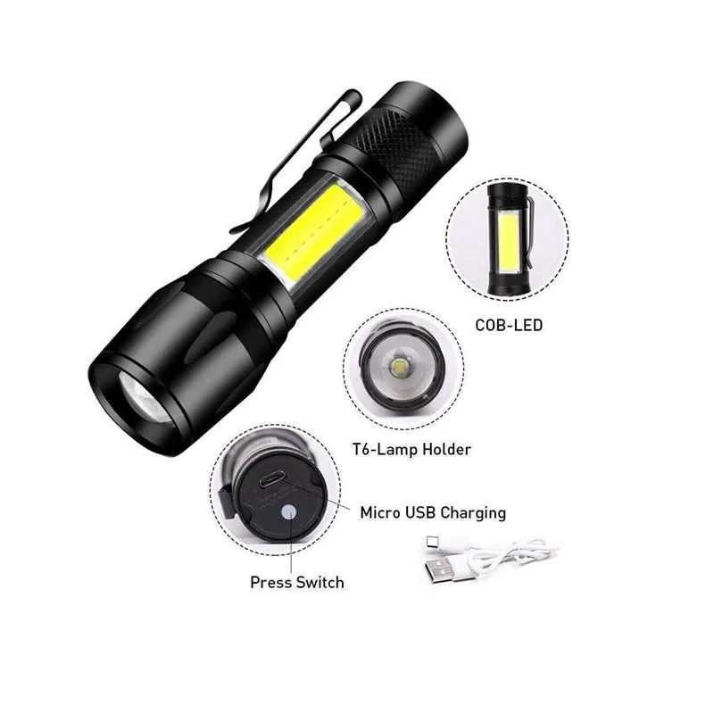 Usb Telescopic Zoom Led Flashlight-Small St-235