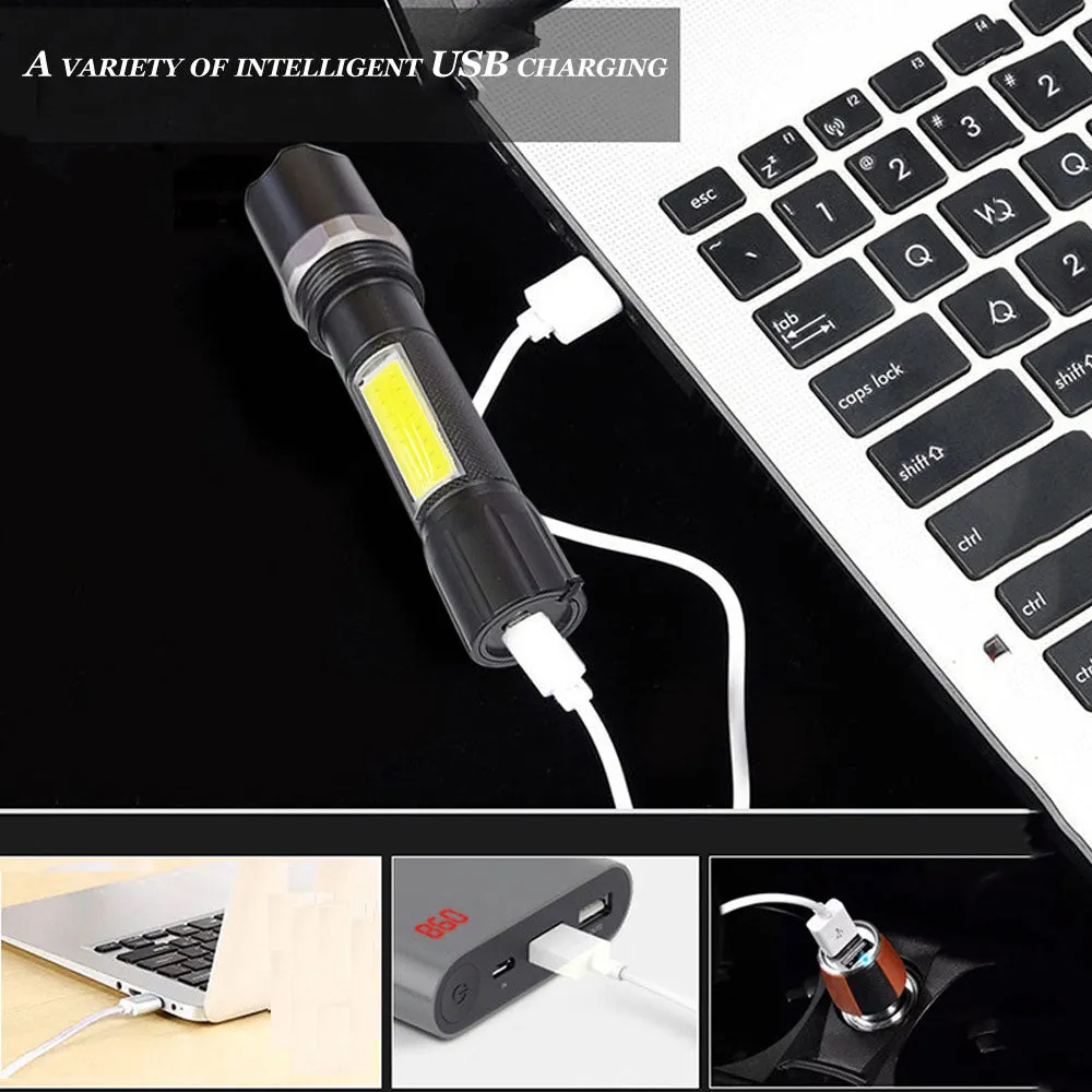 Usb Telescopic Zoom Led Flashlight St-235