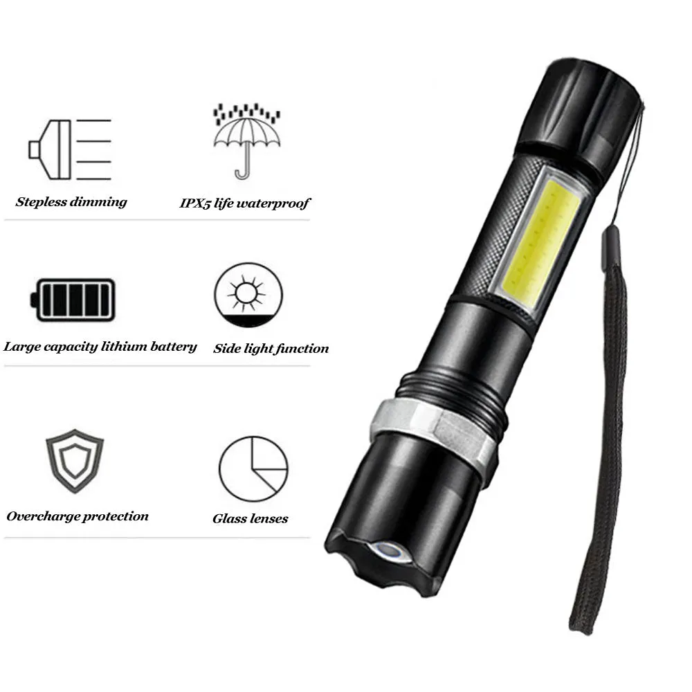 Usb Telescopic Zoom Led Flashlight St-235