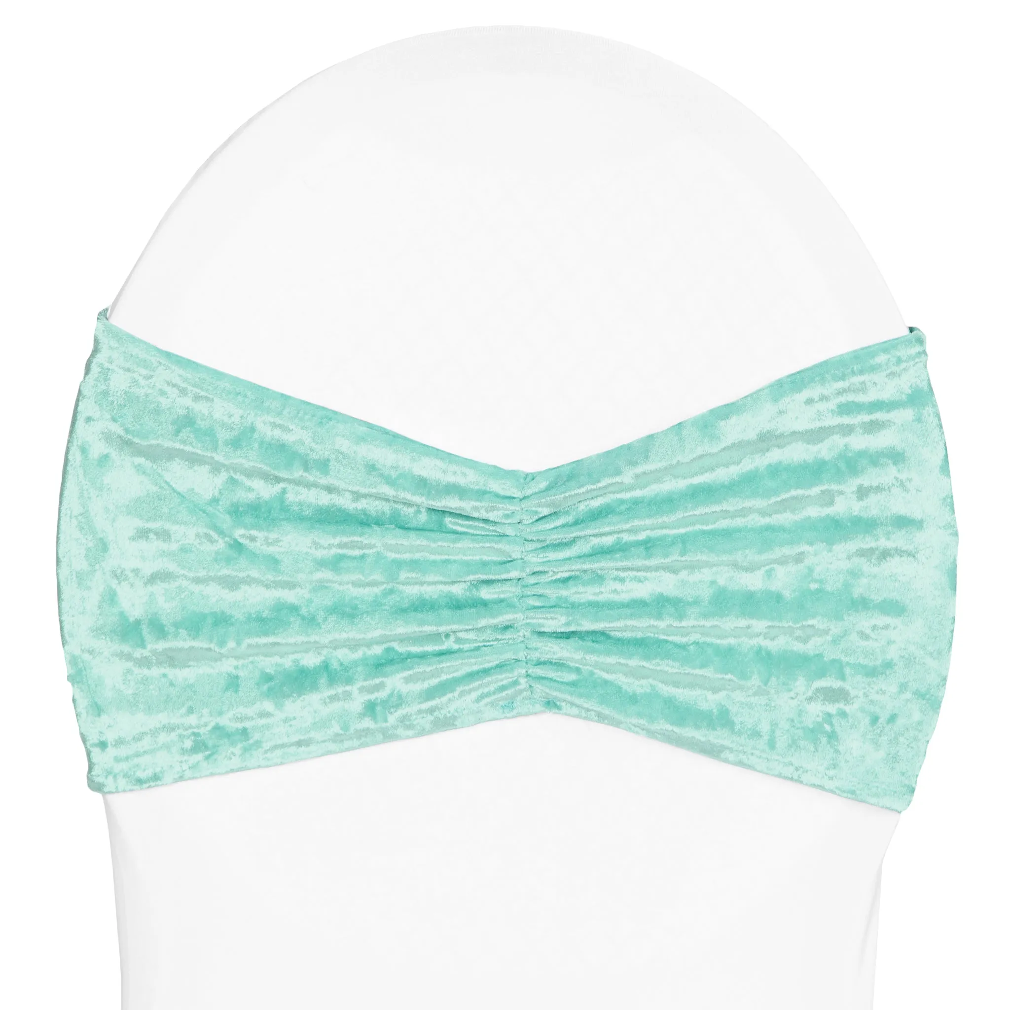 Velvet Ruffle Stretch Chair Band - Light Turquoise