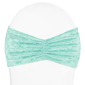 Velvet Ruffle Stretch Chair Band - Light Turquoise