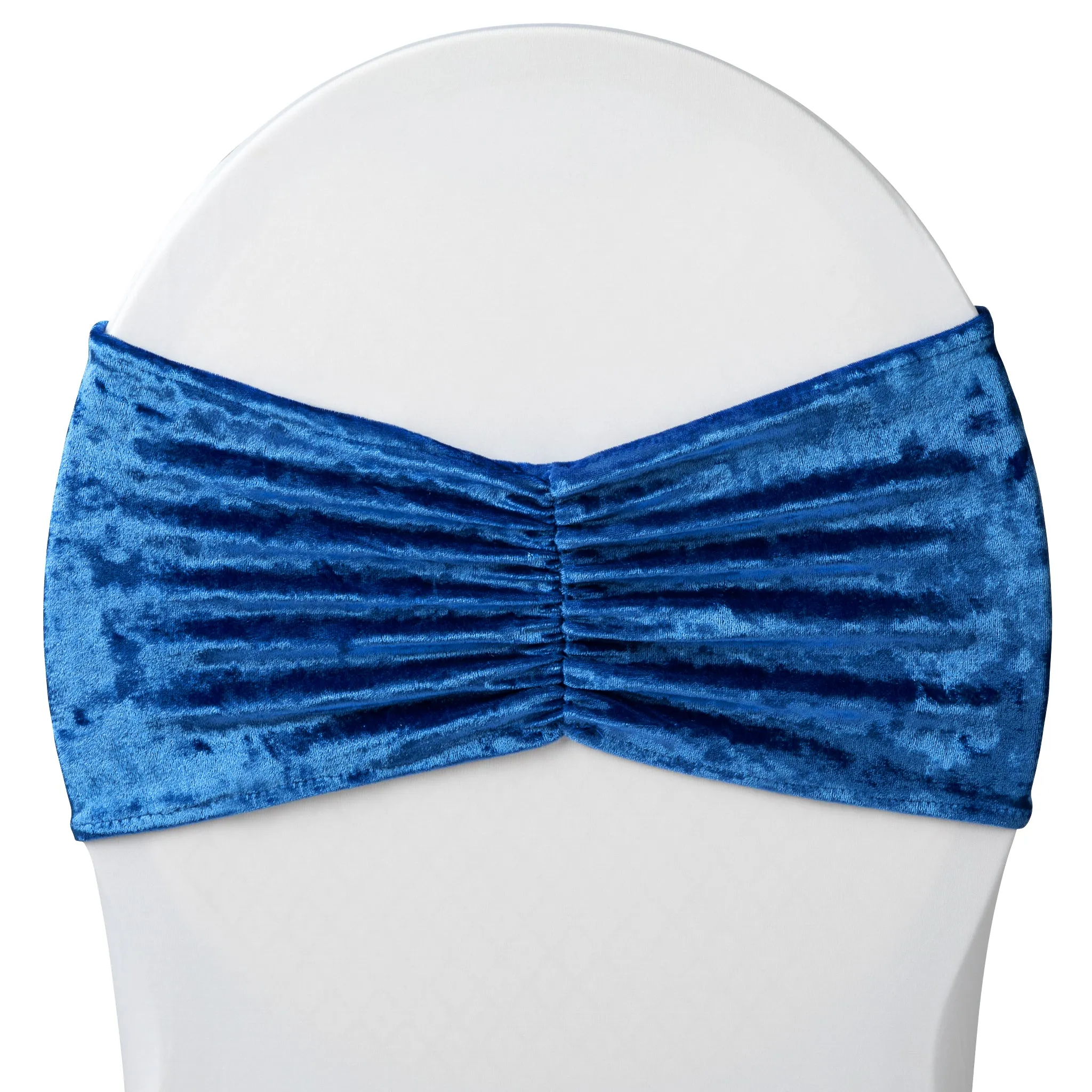 Velvet Ruffle Stretch Chair Band - Royal Blue