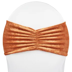 Velvet Ruffle Stretch Chair Band - Rust