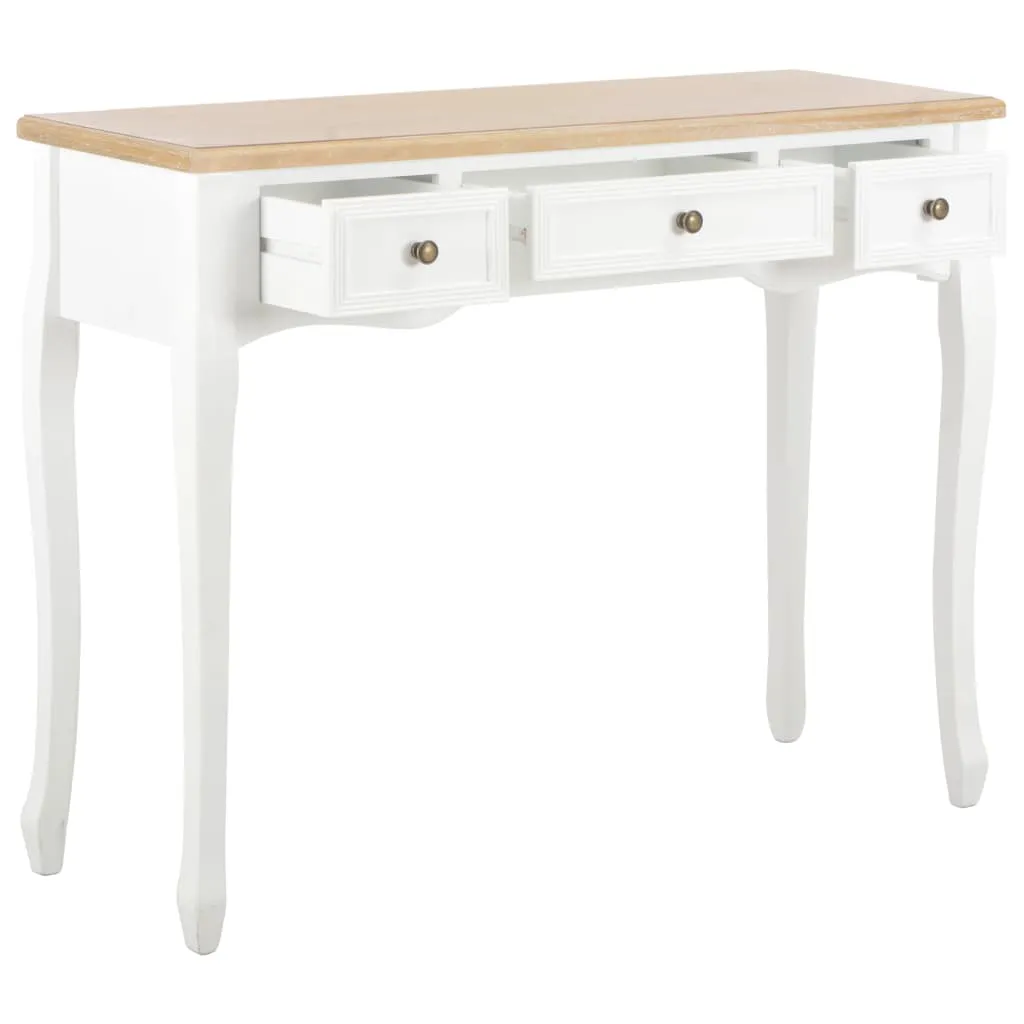 vidaXL Dressing Console Table with 3 Drawers White