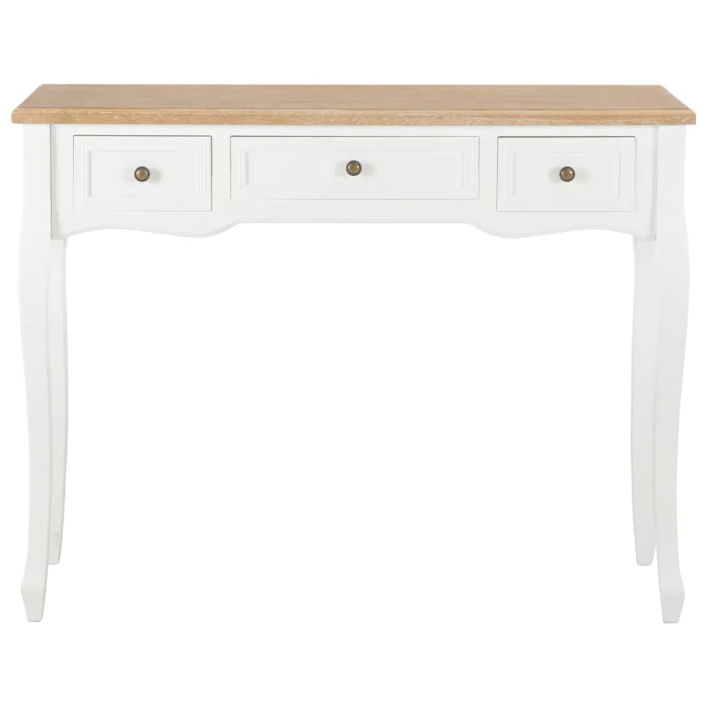 vidaXL Dressing Console Table with 3 Drawers White