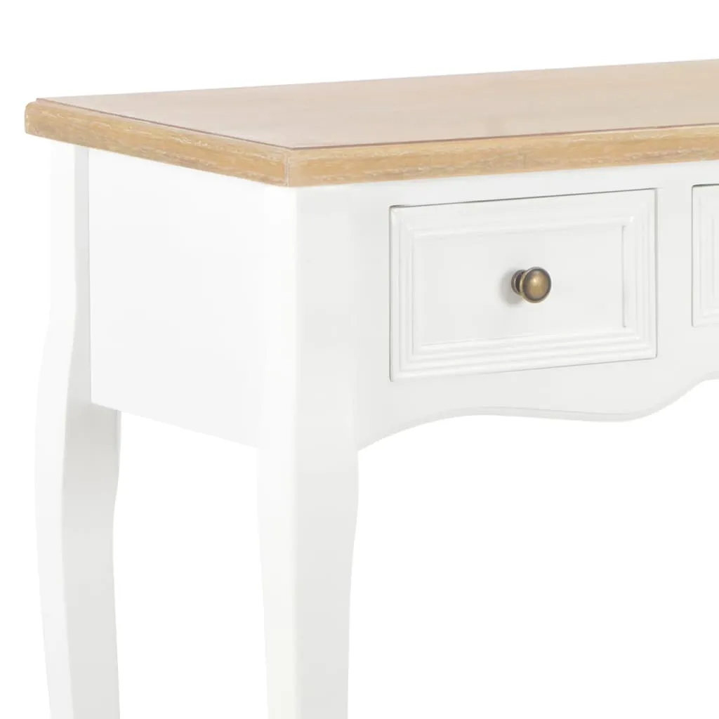 vidaXL Dressing Console Table with 3 Drawers White