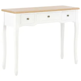 vidaXL Dressing Console Table with 3 Drawers White