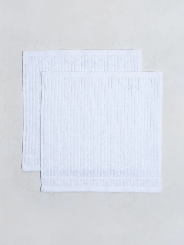 Westside Home White Face Towels (Set of 2)